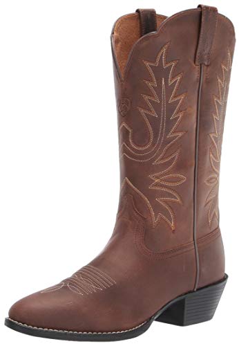 ARIAT Womens Cowboy Heritage Round Toe Western Boots Botas vaqueras de cuero para mujer, marrón envejecido