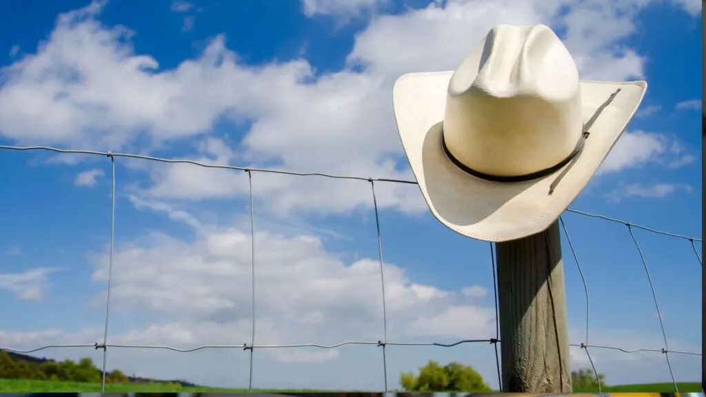 Imagen de un sombrero de vaquero con pliegues de ganadero.